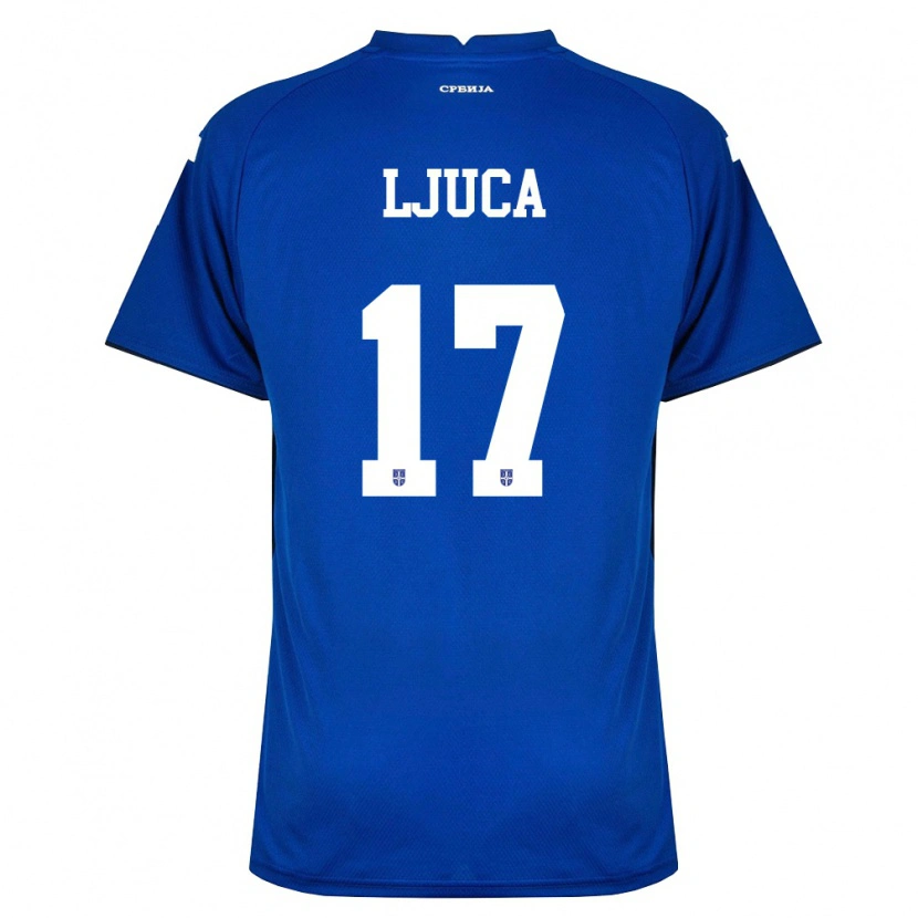 Danxen Barn Serbien Milos Ljuca #17 Marin Röd Hemmatröja Matchtröjor 26-28 Tröjor T-Tröja