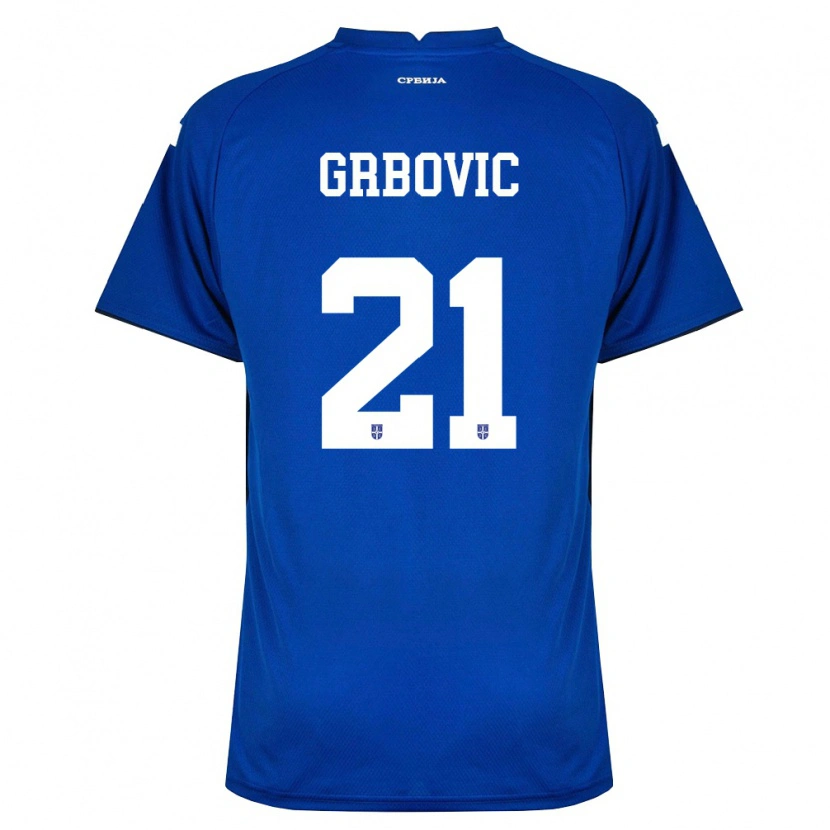 Danxen Barn Serbien Vasilije Grbovic #21 Marin Röd Hemmatröja Matchtröjor 26-28 Tröjor T-Tröja