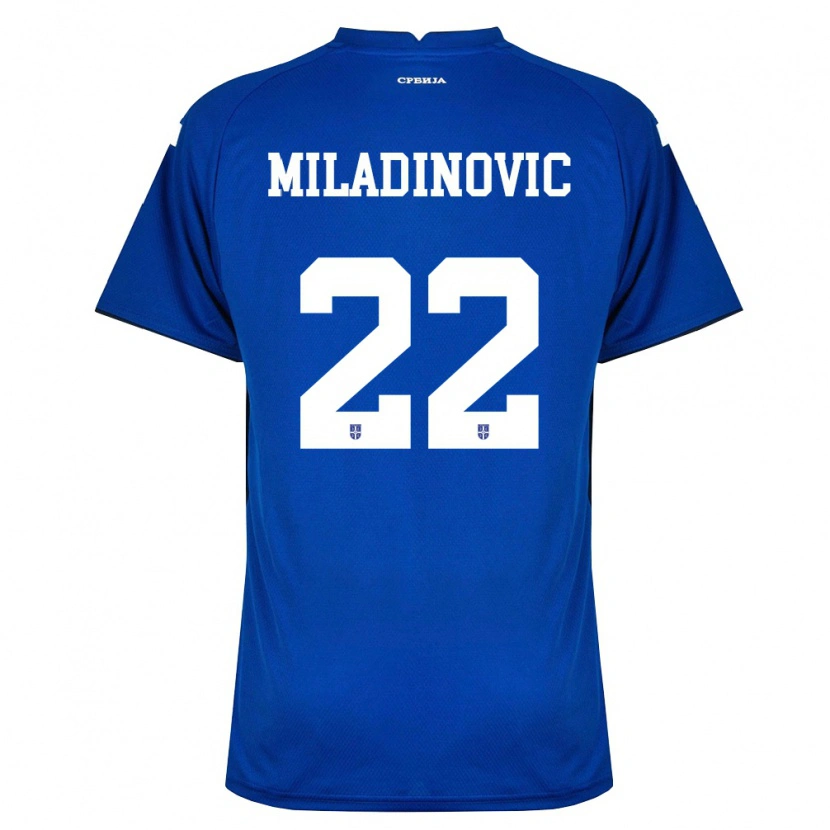 Danxen Barn Serbien Igor Miladinovic #22 Marin Röd Hemmatröja Matchtröjor 26-28 Tröjor T-Tröja