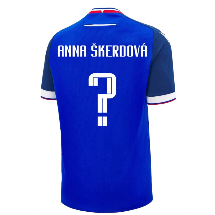 Danxen Barn Slovakien Sofia Anna Škerdová #0 Blå Vit Hemmatröja Matchtröjor 26-28 Tröjor T-Tröja