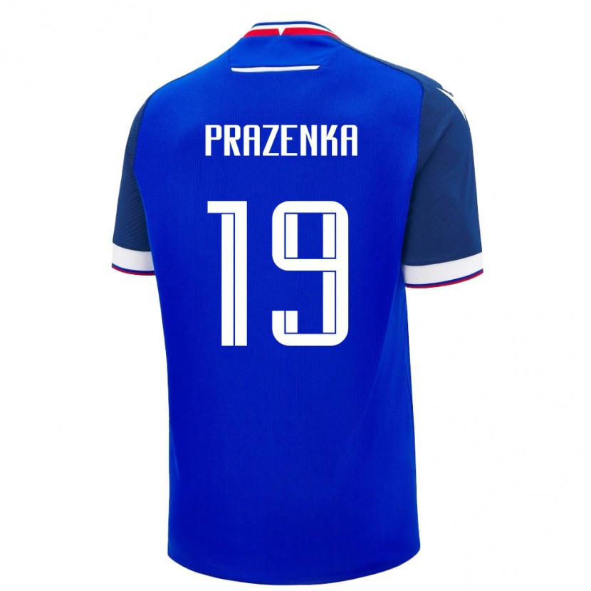 Danxen Barn Slovakien Lubos Prazenka #19 Blå Vit Hemmatröja Matchtröjor 26-28 Tröjor T-Tröja