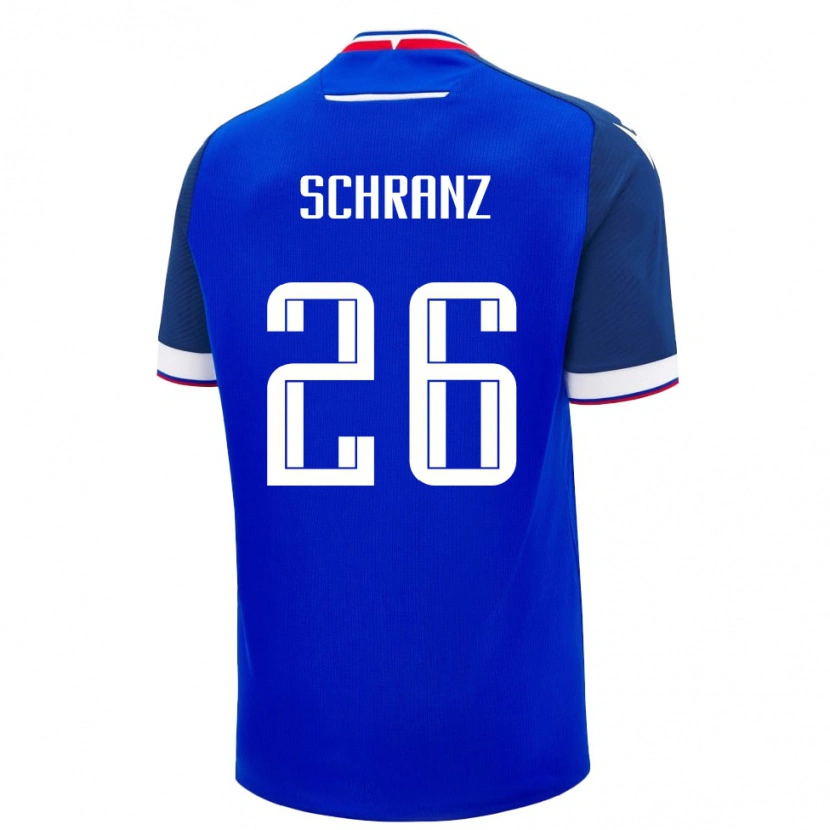 Danxen Barn Slovakien Ivan Schranz #26 Blå Vit Hemmatröja Matchtröjor 26-28 Tröjor T-Tröja