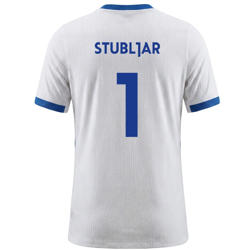 Danxen Barn Slovenien Lovro Stubljar #1 Vit Blå Hemmatröja Matchtröjor 26-28 Tröjor T-Tröja