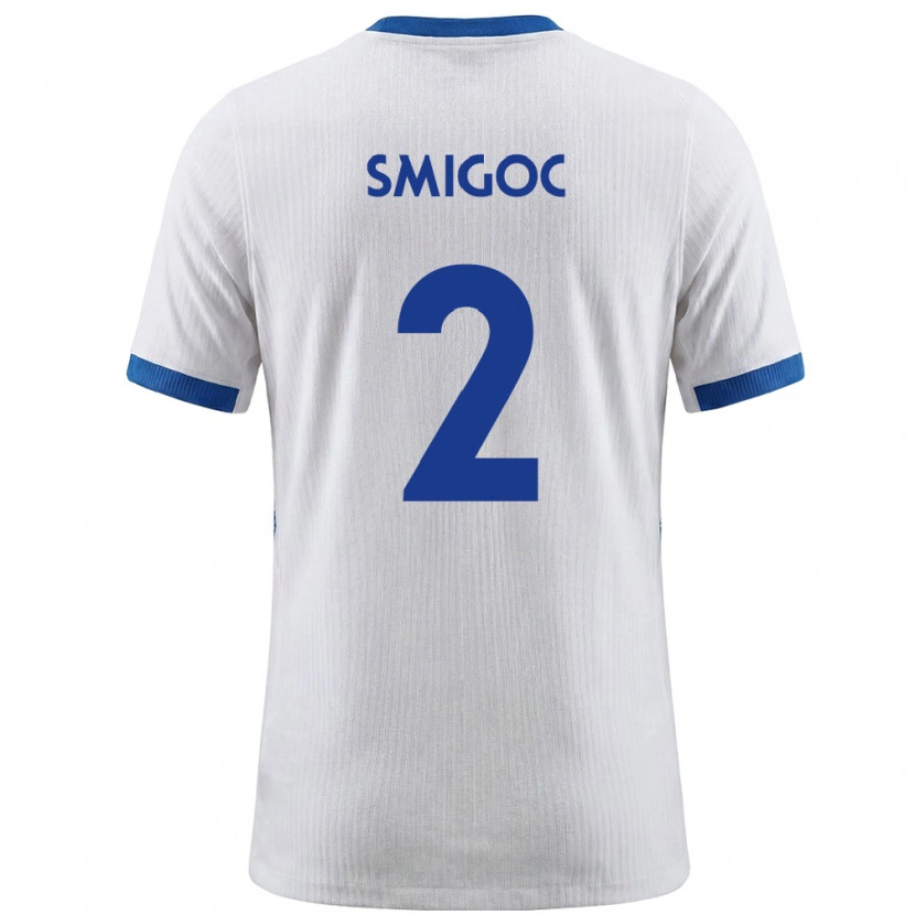 Danxen Barn Slovenien Teo Smigoc #2 Vit Blå Hemmatröja Matchtröjor 26-28 Tröjor T-Tröja
