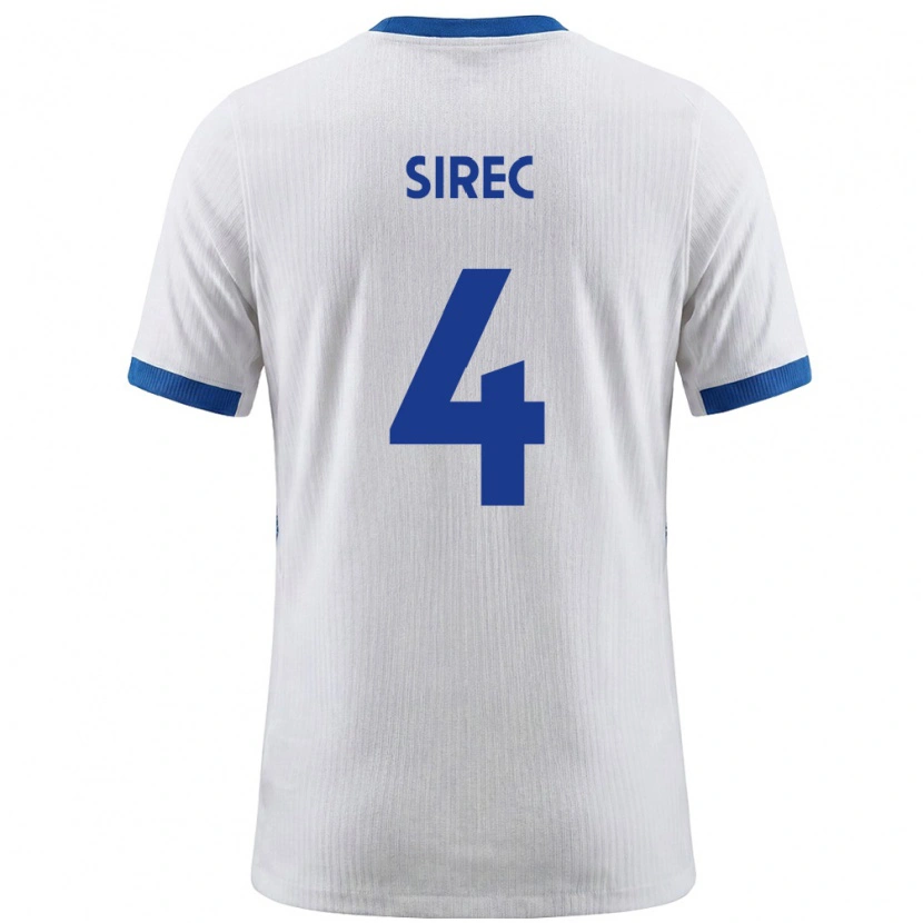 Danxen Barn Slovenien Filip Sirec #4 Vit Blå Hemmatröja Matchtröjor 26-28 Tröjor T-Tröja