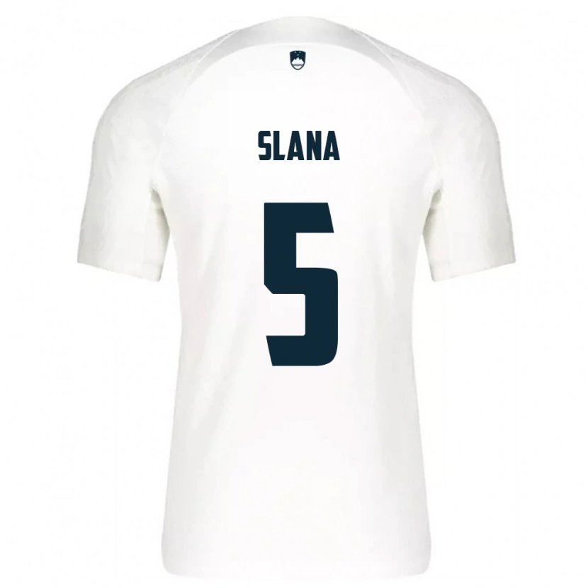 Danxen Barn Slovenien Filip Slana #5 Vit Blå Hemmatröja Matchtröjor 26-28 Tröjor T-Tröja
