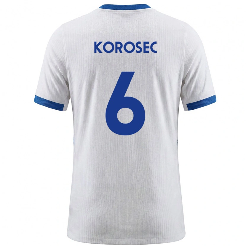 Danxen Barn Slovenien Kaja Korošec #6 Vit Blå Hemmatröja Matchtröjor 26-28 Tröjor T-Tröja