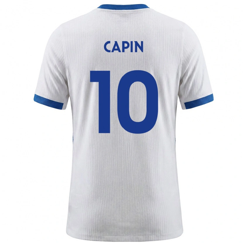 Danxen Barn Slovenien Stefan Capin #10 Vit Blå Hemmatröja Matchtröjor 26-28 Tröjor T-Tröja