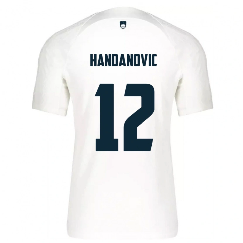 Danxen Barn Slovenien Tanej Handanovic #12 Vit Blå Hemmatröja Matchtröjor 26-28 Tröjor T-Tröja