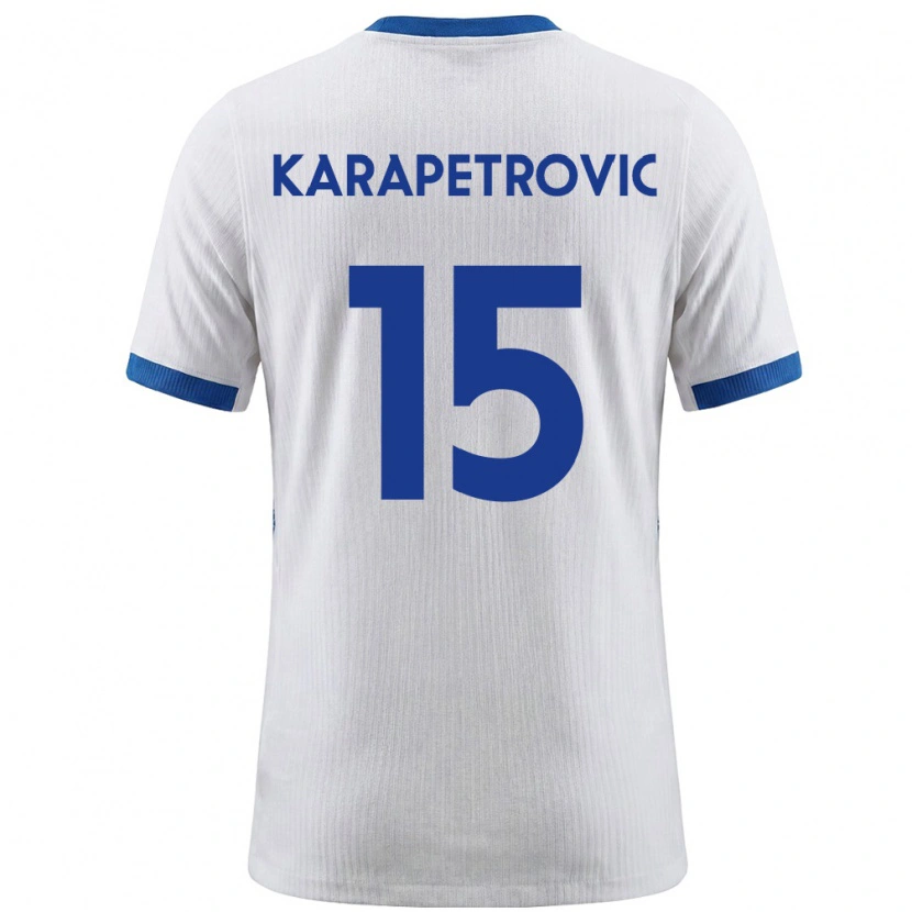 Danxen Barn Slovenien Luka Karapetrovic #15 Vit Blå Hemmatröja Matchtröjor 26-28 Tröjor T-Tröja