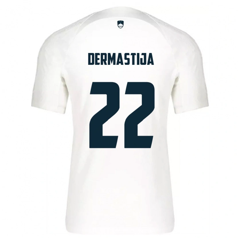 Danxen Barn Slovenien Nejc Dermastija #22 Vit Blå Hemmatröja Matchtröjor 26-28 Tröjor T-Tröja