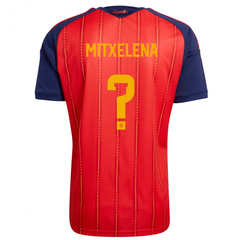 Danxen Barn Spanien Kemen Mitxelena #0 Röd Marin Gul Hemmatröja Matchtröjor 26-28 Tröjor T-Tröja