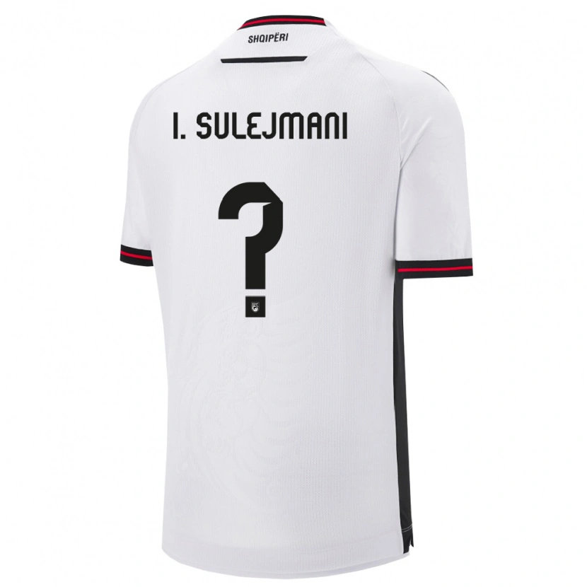 Danxen Barn Albanien Issa Sulejmani #0 Vit Svart Bortatröja Matchtröjor 26-28 Tröjor T-Tröja