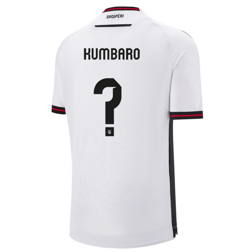 Danxen Barn Albanien Alvi Kumbaro #0 Vit Svart Bortatröja Matchtröjor 26-28 Tröjor T-Tröja