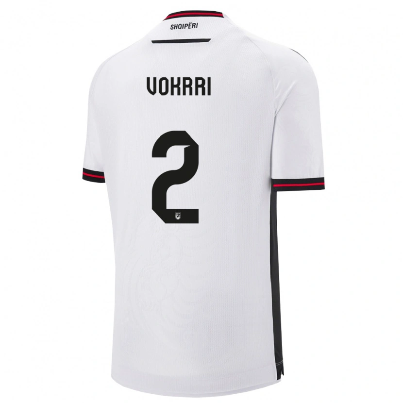 Danxen Barn Albanien Diar Vokrri #2 Vit Svart Bortatröja Matchtröjor 26-28 Tröjor T-Tröja