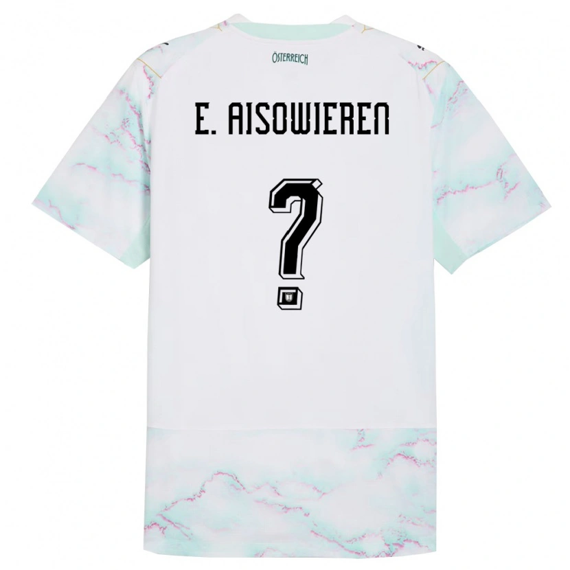Danxen Barn Österrike Evan Eghosa Aisowieren #0 Vit Grön Guld Bortatröja Matchtröjor 26-28 Tröjor T-Tröja