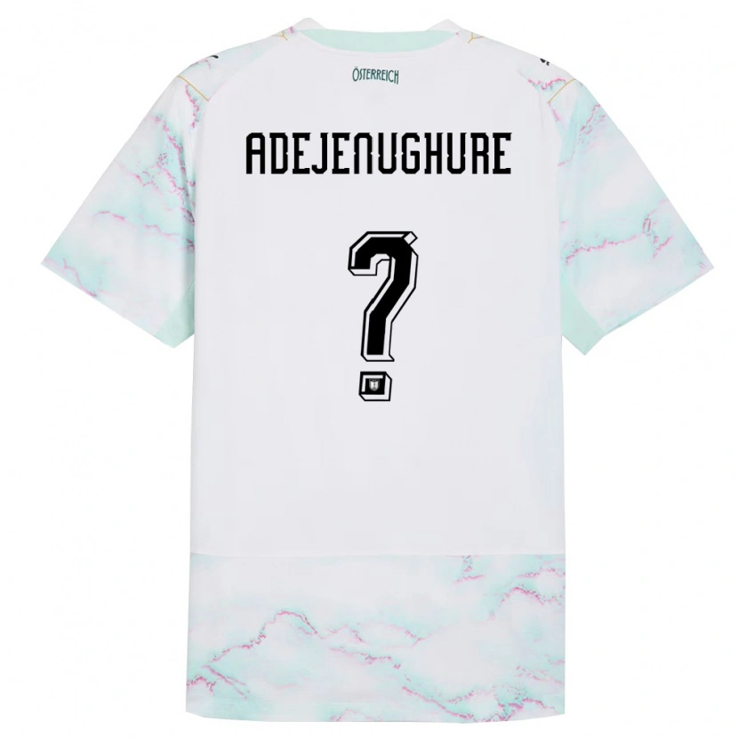 Danxen Barn Österrike Oghenetejiri Adejenughure #0 Vit Grön Guld Bortatröja Matchtröjor 26-28 Tröjor T-Tröja