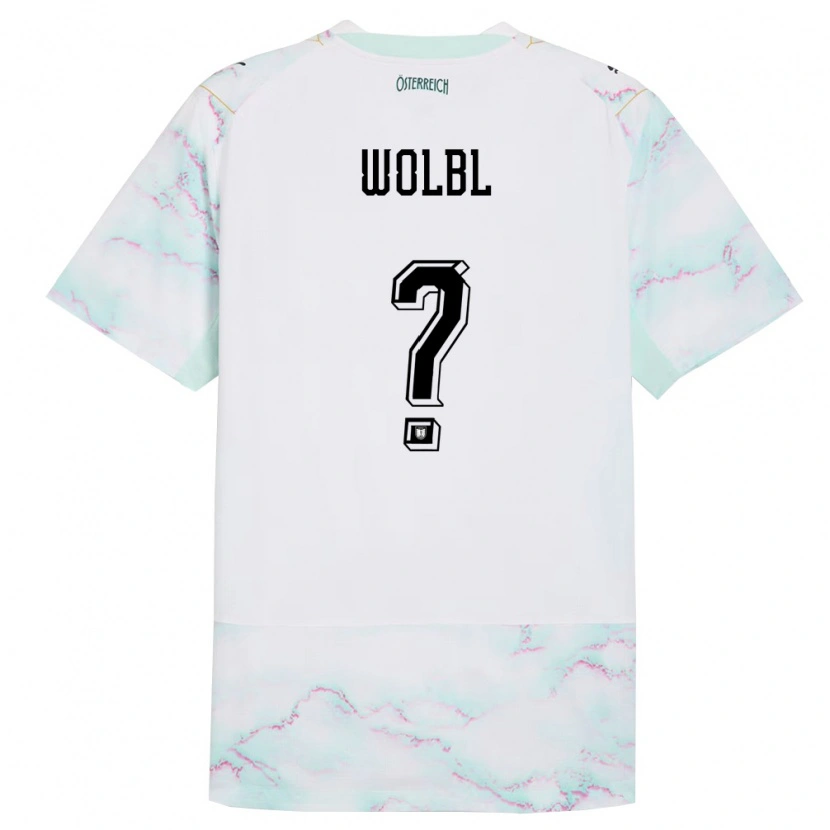 Danxen Barn Österrike Christopher Wölbl #0 Vit Grön Guld Bortatröja Matchtröjor 26-28 Tröjor T-Tröja
