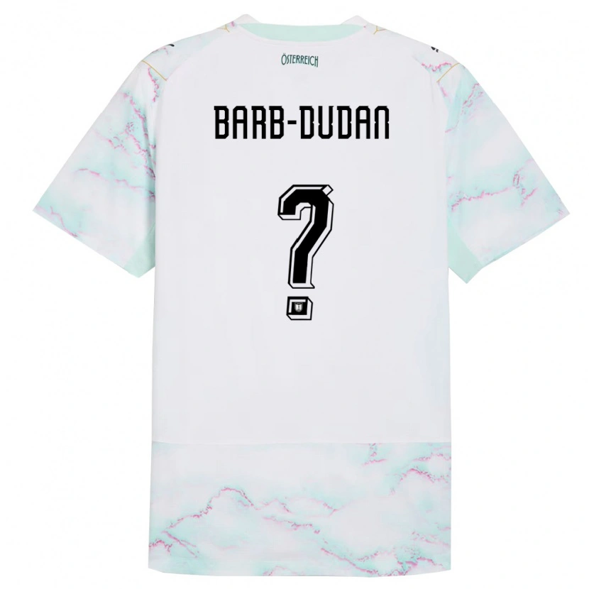 Danxen Barn Österrike Marco Barb-Dudan #0 Vit Grön Guld Bortatröja Matchtröjor 26-28 Tröjor T-Tröja