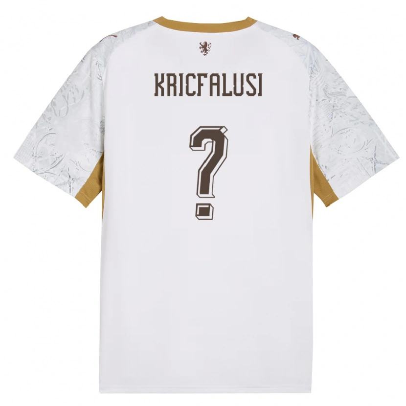 Danxen Barn Tjeckien Ondrej Kricfalusi #0 Off-White Guld Grå Bortatröja Matchtröjor 26-28 Tröjor T-Tröja