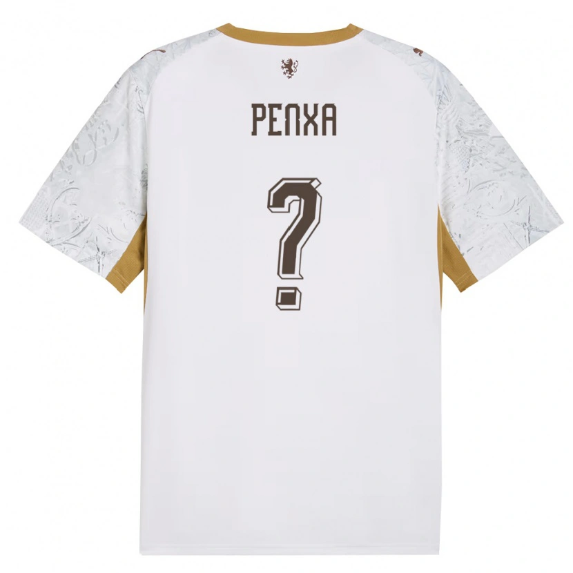 Danxen Barn Tjeckien Lukas Penxa #0 Off-White Guld Grå Bortatröja Matchtröjor 26-28 Tröjor T-Tröja