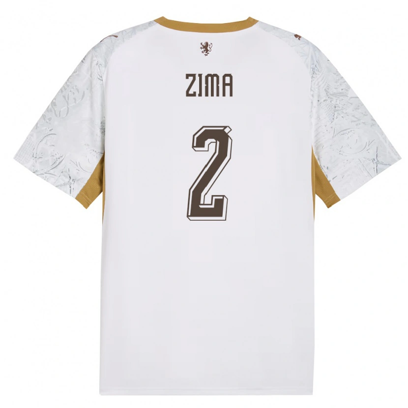 Danxen Barn Tjeckien David Zima #2 Off-White Guld Grå Bortatröja Matchtröjor 26-28 Tröjor T-Tröja