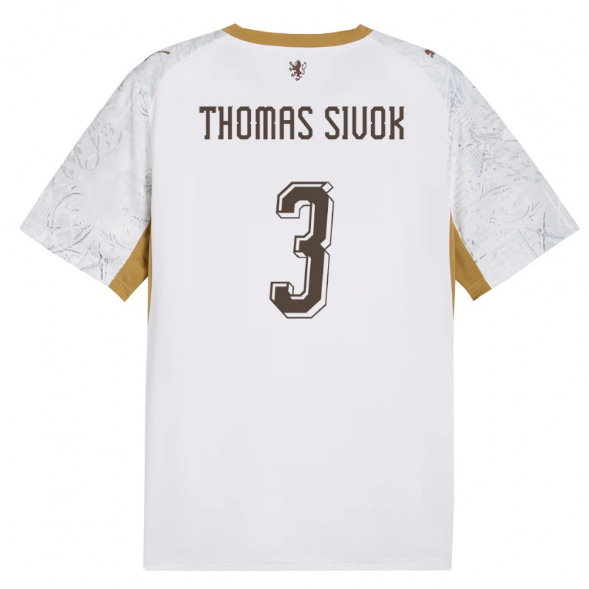 Danxen Barn Tjeckien Andre Thomas Sivok #3 Off-White Guld Grå Bortatröja Matchtröjor 26-28 Tröjor T-Tröja
