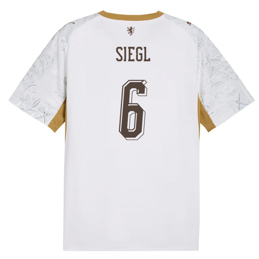 Danxen Barn Tjeckien Patrik Siegl #6 Off-White Guld Grå Bortatröja Matchtröjor 26-28 Tröjor T-Tröja
