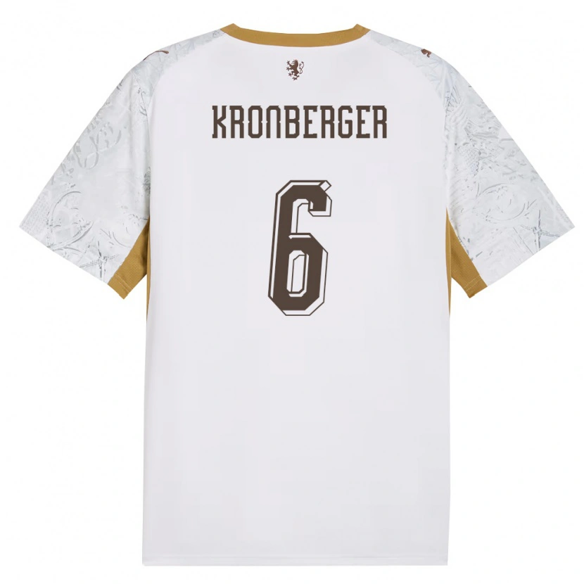 Danxen Barn Tjeckien Fabian Kronberger #6 Off-White Guld Grå Bortatröja Matchtröjor 26-28 Tröjor T-Tröja