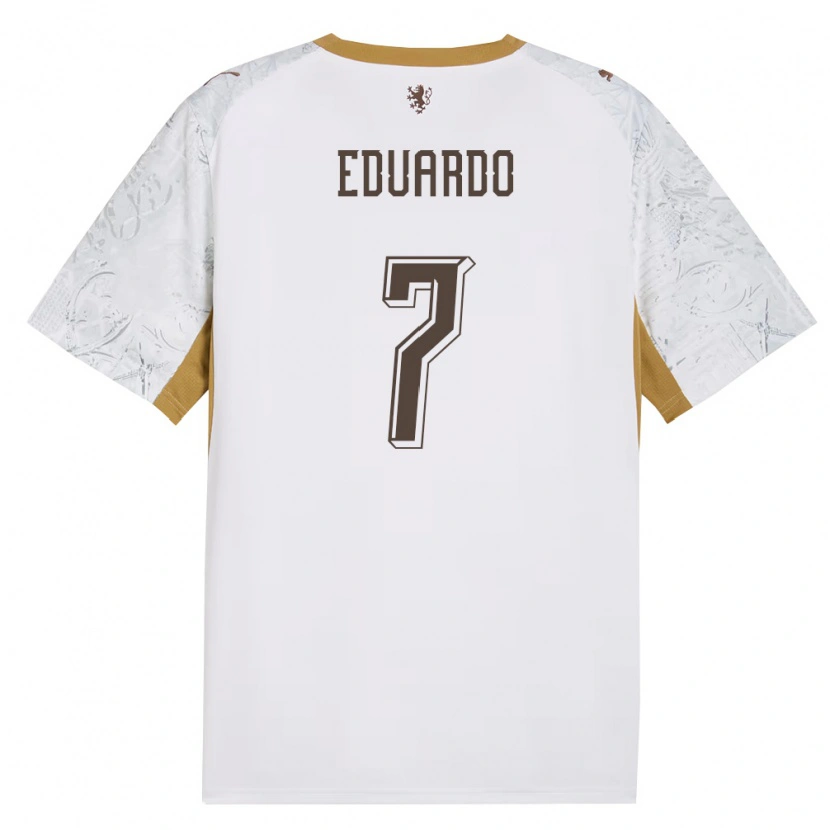 Danxen Barn Tjeckien Yannick Eduardo #7 Off-White Guld Grå Bortatröja Matchtröjor 26-28 Tröjor T-Tröja