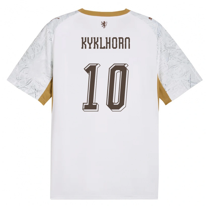 Danxen Barn Tjeckien Jan Kyklhorn #10 Off-White Guld Grå Bortatröja Matchtröjor 26-28 Tröjor T-Tröja