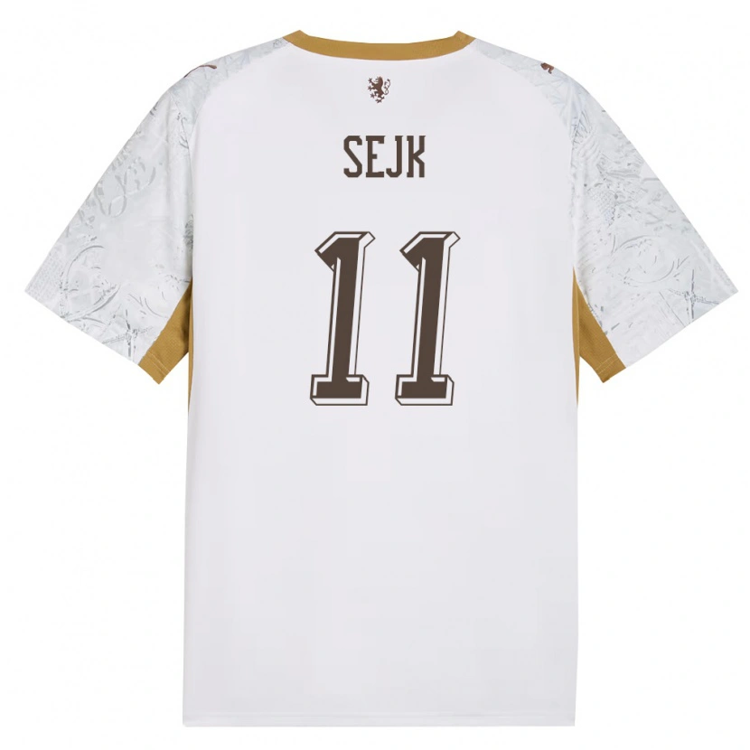 Danxen Barn Tjeckien Vaclav Sejk #11 Off-White Guld Grå Bortatröja Matchtröjor 26-28 Tröjor T-Tröja