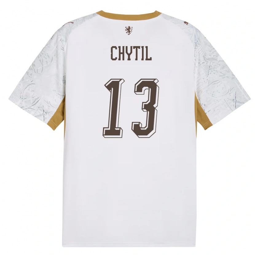 Danxen Barn Tjeckien Mojmír Chytil #13 Off-White Guld Grå Bortatröja Matchtröjor 26-28 Tröjor T-Tröja