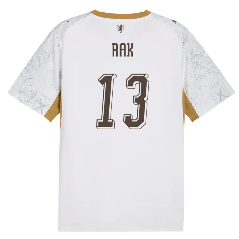 Danxen Barn Tjeckien Filip Rak #13 Off-White Guld Grå Bortatröja Matchtröjor 26-28 Tröjor T-Tröja