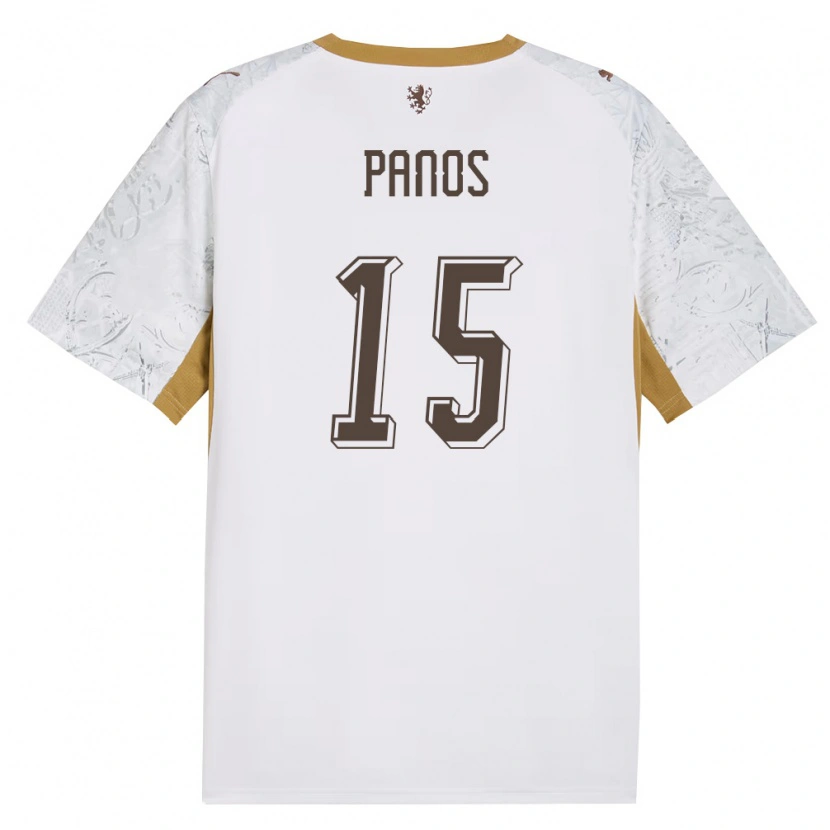Danxen Barn Tjeckien Jiri Panos #15 Off-White Guld Grå Bortatröja Matchtröjor 26-28 Tröjor T-Tröja