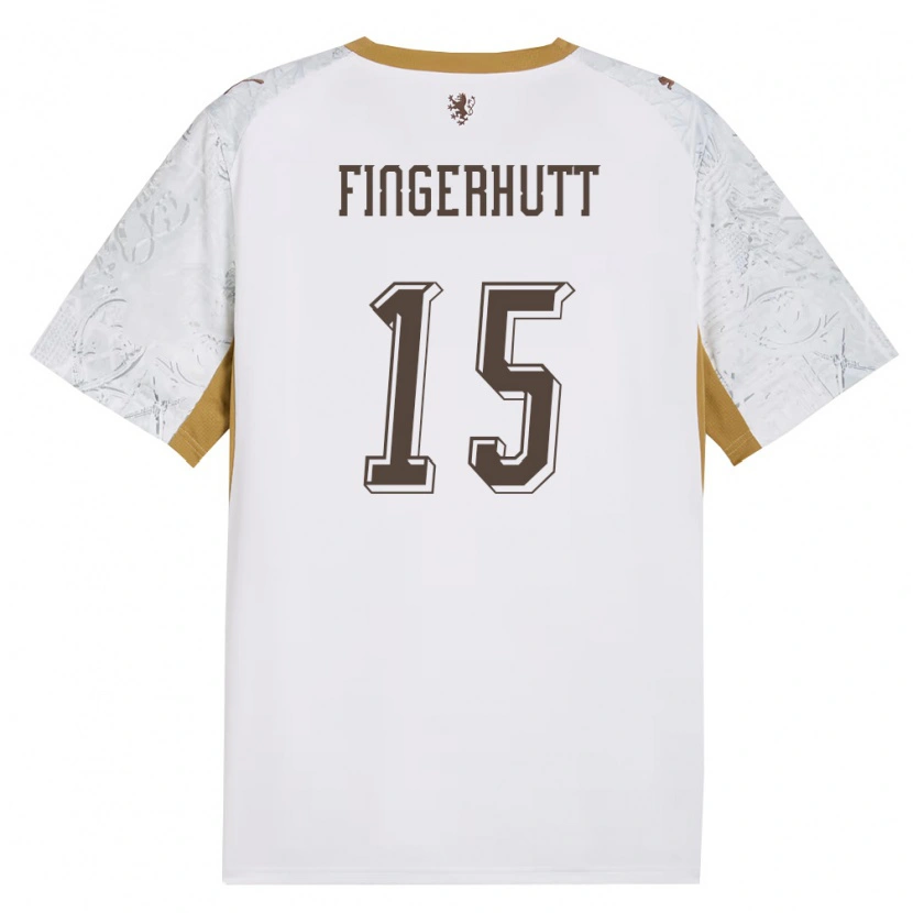 Danxen Barn Tjeckien Denis Fingerhutt #15 Off-White Guld Grå Bortatröja Matchtröjor 26-28 Tröjor T-Tröja