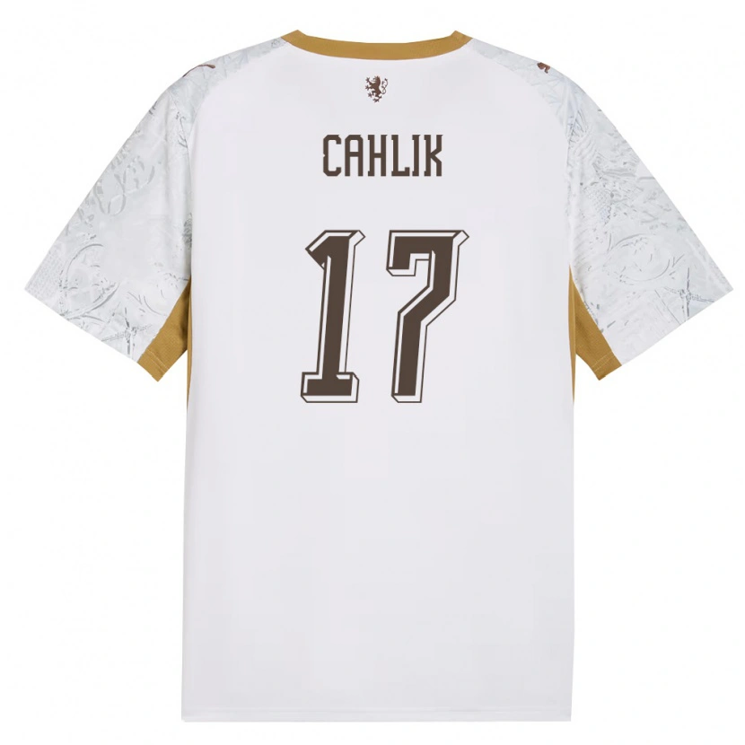 Danxen Barn Tjeckien Jakub Cahlik #17 Off-White Guld Grå Bortatröja Matchtröjor 26-28 Tröjor T-Tröja