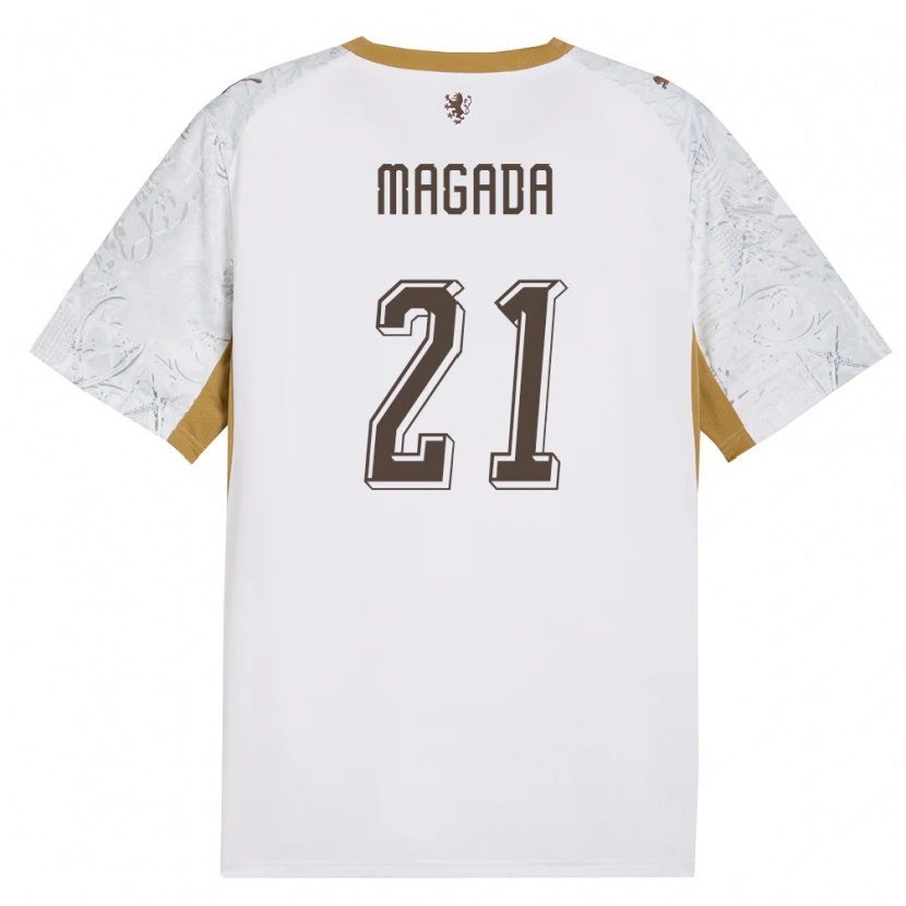 Danxen Barn Tjeckien Maxim Magada #21 Off-White Guld Grå Bortatröja Matchtröjor 26-28 Tröjor T-Tröja