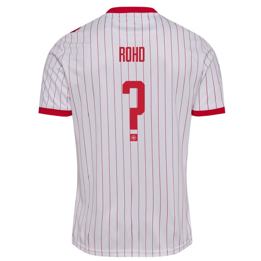 Danxen Barn Danmark Emil Rohd #0 Vit Röd Bortatröja Matchtröjor 26-28 Tröjor T-Tröja