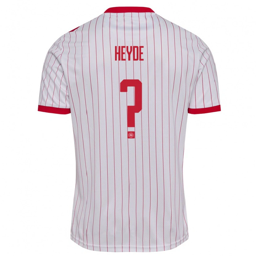 Danxen Barn Danmark Malte Heyde #0 Vit Röd Bortatröja Matchtröjor 26-28 Tröjor T-Tröja