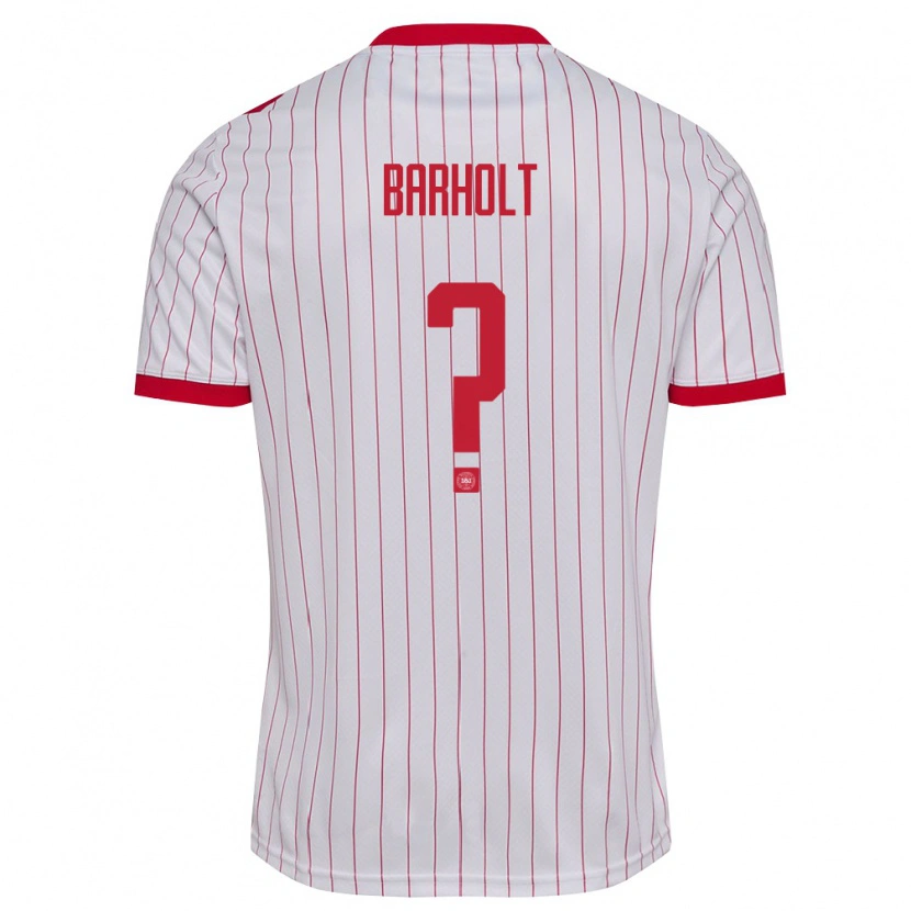 Danxen Barn Danmark Noah Barholt #0 Vit Röd Bortatröja Matchtröjor 26-28 Tröjor T-Tröja