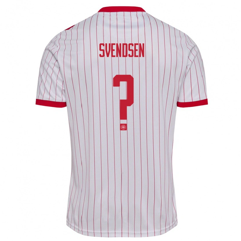 Danxen Barn Danmark Tjalfe Svendsen #0 Vit Röd Bortatröja Matchtröjor 26-28 Tröjor T-Tröja