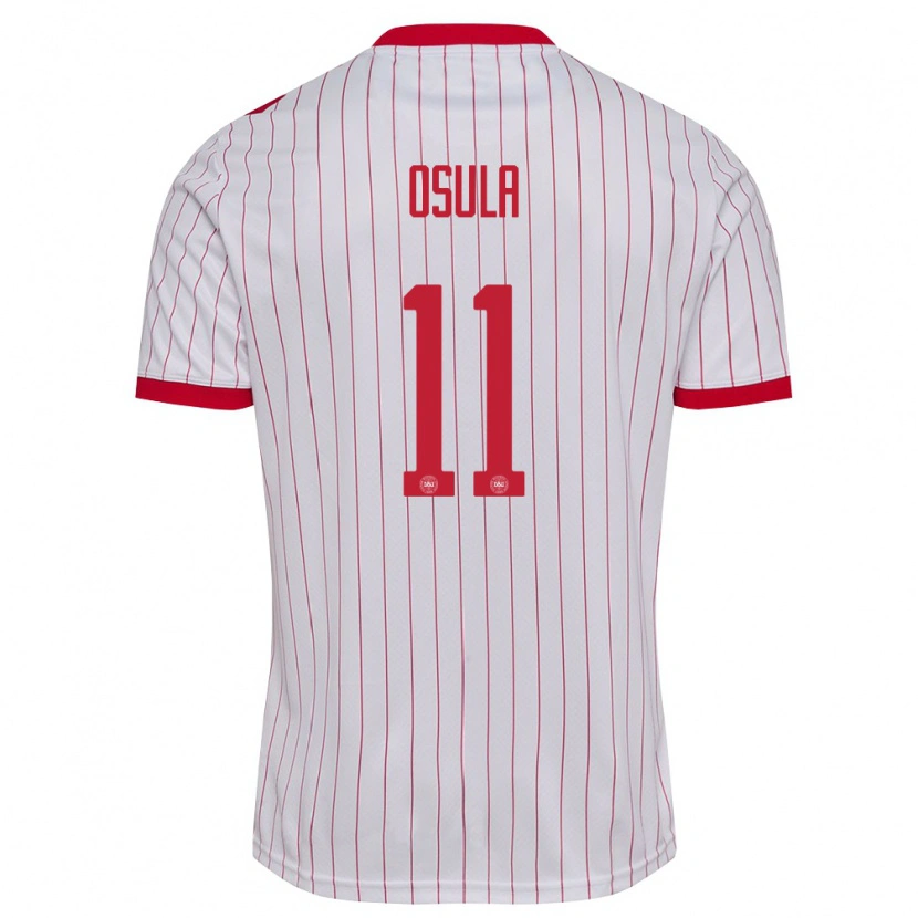 Danxen Barn Danmark William Osula #11 Vit Röd Bortatröja Matchtröjor 26-28 Tröjor T-Tröja