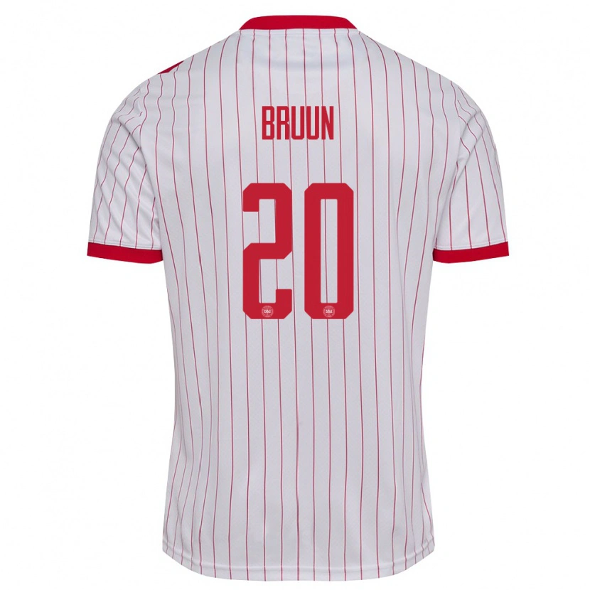 Danxen Barn Danmark Signe Bruun #20 Vit Röd Bortatröja Matchtröjor 26-28 Tröjor T-Tröja