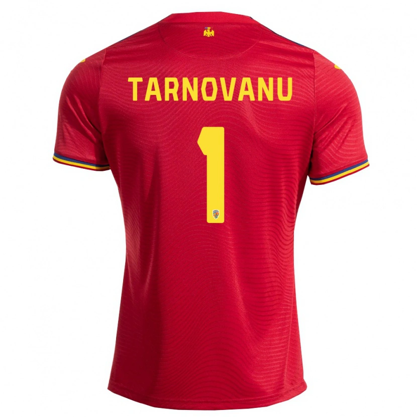 Danxen Barn Rumänien Ștefan Târnovanu #1 Röd Marin Gul Bortatröja Matchtröjor 26-28 Tröjor T-Tröja