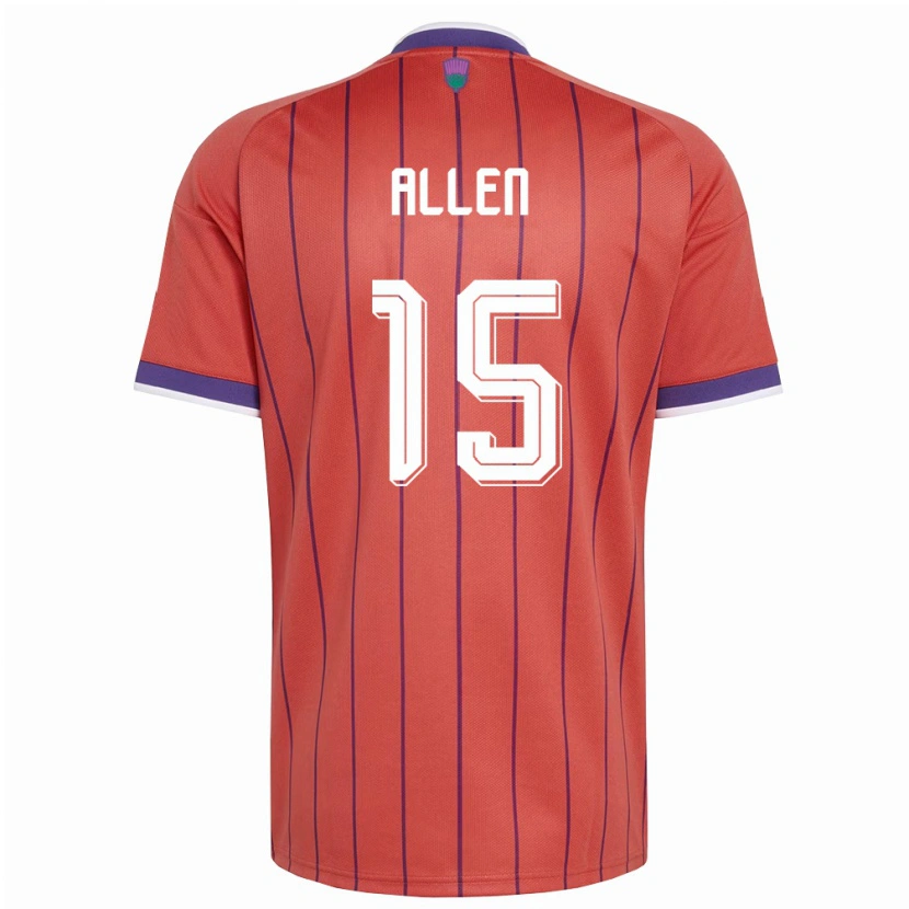 Danxen Barn Skottland Greig Allen #15 Orange Lila Bortatröja Matchtröjor 26-28 Tröjor T-Tröja