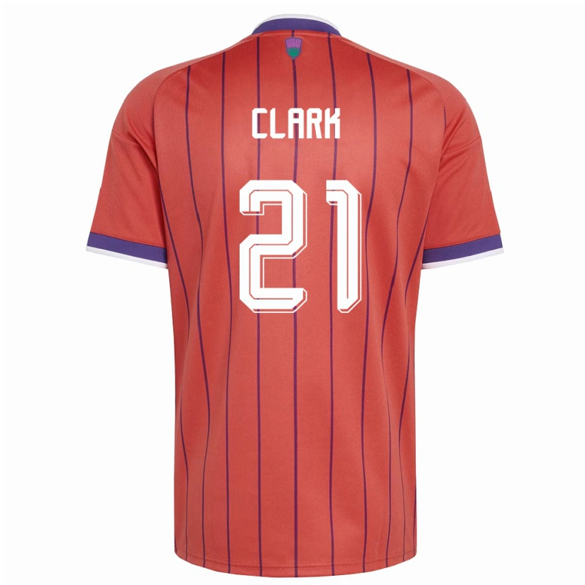 Danxen Barn Skottland Zander Clark #21 Orange Lila Bortatröja Matchtröjor 26-28 Tröjor T-Tröja