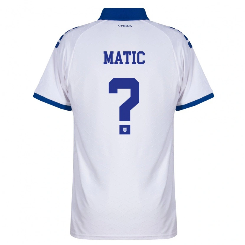 Danxen Barn Serbien Filip Matic #0 Marin Vit Röd Bortatröja Matchtröjor 26-28 Tröjor T-Tröja