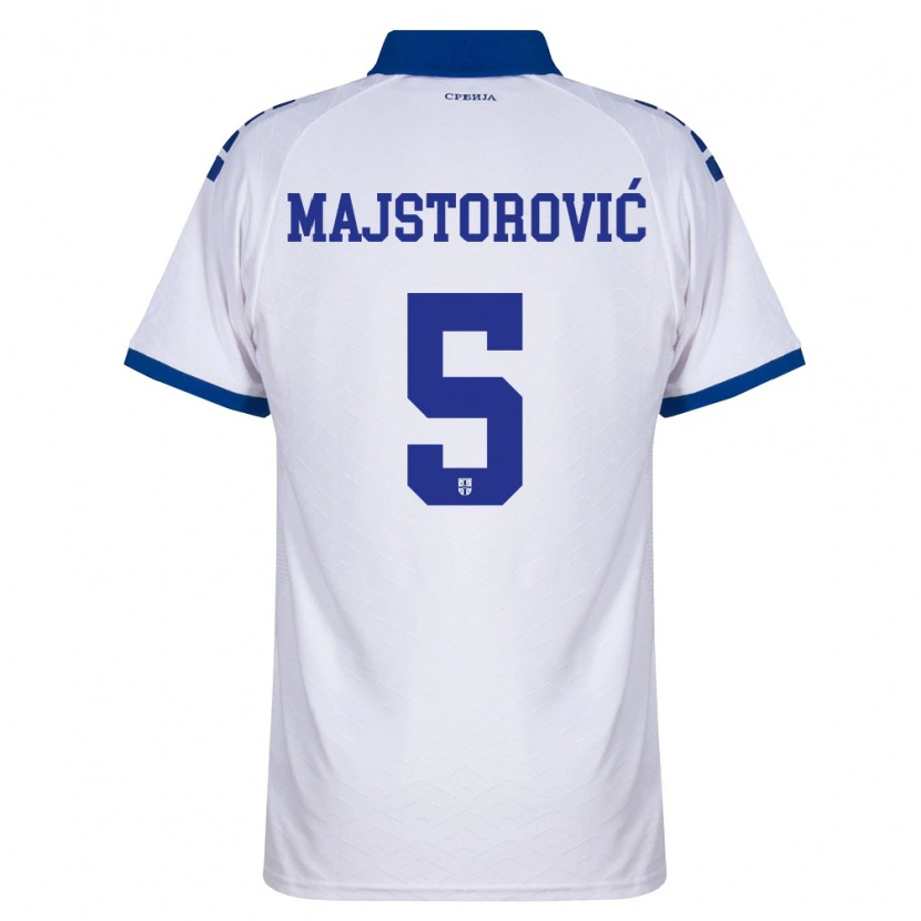 Danxen Barn Serbien Milan Majstorovic #5 Marin Vit Röd Bortatröja Matchtröjor 26-28 Tröjor T-Tröja