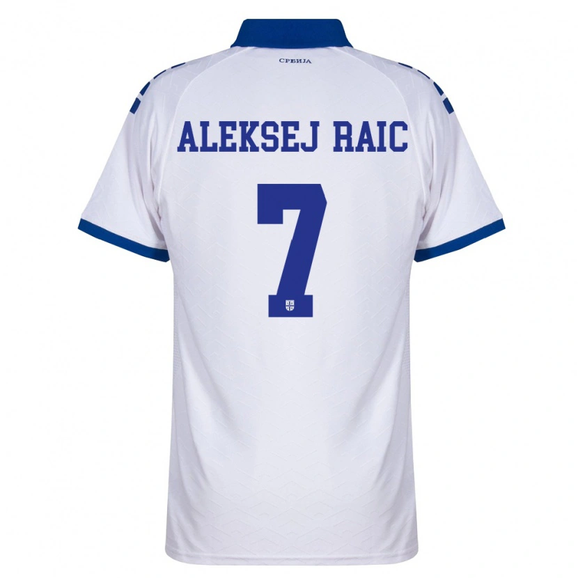 Danxen Barn Serbien Neven Aleksej Raic #7 Marin Vit Röd Bortatröja Matchtröjor 26-28 Tröjor T-Tröja